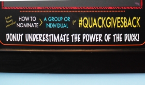 sign wth the #quackgivesback information